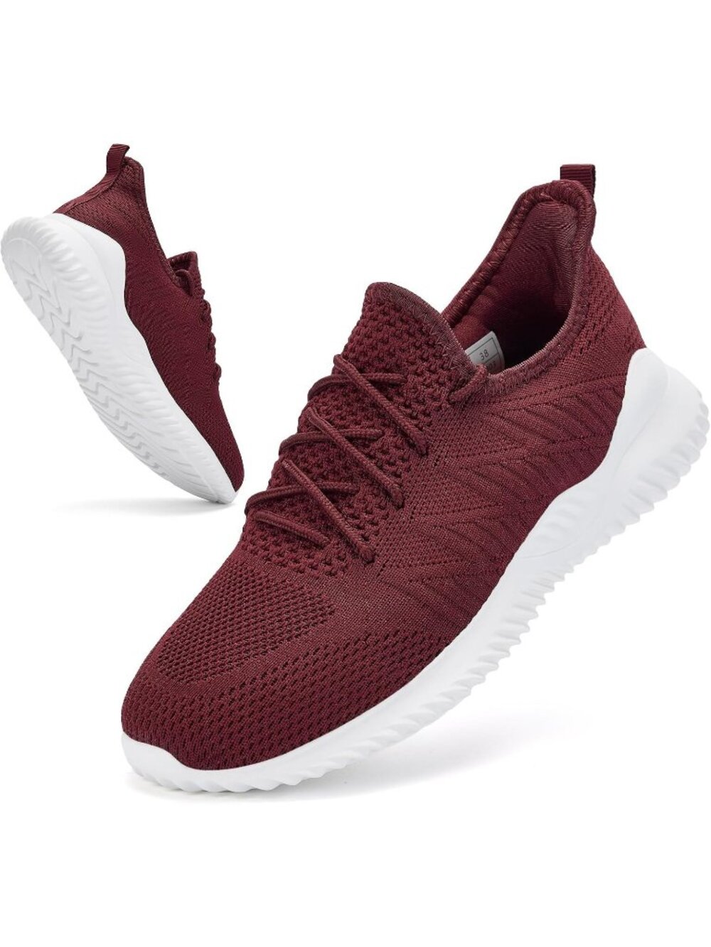 Women's Wine Red Comfort Lightweight Memory Foam Slip On Casual Sneaker Shoes